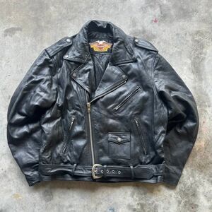 Vintage Harley Davidson Leather Biker Jacket Size 44 Eagle
